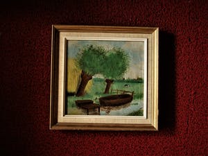 Niet of onleesbaar gesigneerd - Origineel 1938 Hollandse naïef schilderkunst - "bootje in Polderlandschap" gesig kopen? Bied vanaf 1!