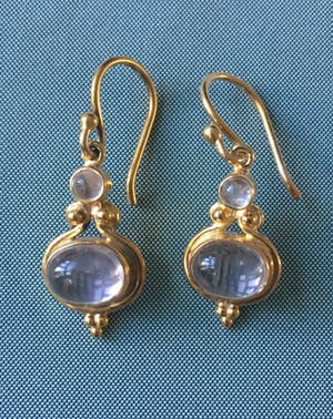 1e gehalte Zilver - verguld zilveren rozenkwarts oorhangers kopen? Bied vanaf 25!