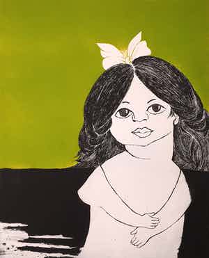 Ans Wortel - Ets/ aquatint: 'Uitgangspunt voor vlinders' verkocht voor € 75!