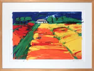 Ellen Meuwese - Giclée, Tulpenveld - Ingelijst verkocht voor € 1!