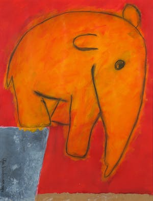 Ilja Walraven - Acryl, zink op papier, Zonder titel - Ingelijst kopen? Bied vanaf 80!