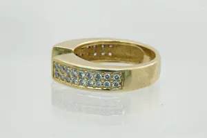 47 - Aparte 18 karaat geel gouden ring met diamant gezet ca 0.35 crt briljant kopen? Bied vanaf 380!