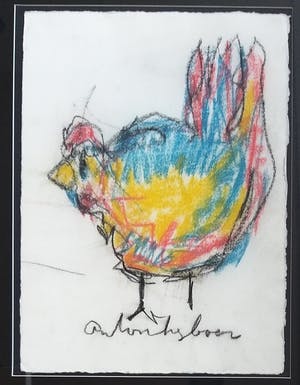Anton Heyboer - Kip - pastel op papier kopen? Bied vanaf 250!