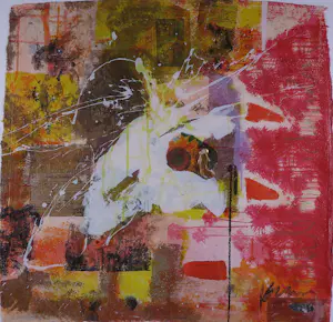 Bram Reijnders - Zeefdruk, White Magic Turbulence - Ingelijst kopen? Bied vanaf 80!