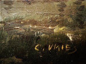 Niet of onleesbaar gesigneerd - olieverf op houten paneel schilderij "Na gedane arbeid" onduidelijk gesigneerd kopen? Bied vanaf 1!