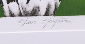 Hans Heijman - Zeefdruk, Koeien in polderland - Ingelijst kopen? Bied vanaf 1!