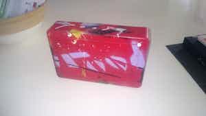 Herman Brood - Rode handgeschilderde broodtrommel verkocht voor € 100!