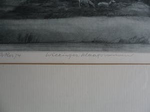 Theo Ros - Gravure. Titel. "Wieringer Klaagvrouwen". uit 1974 kopen? Bied vanaf 20!