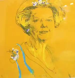 Sam Drukker - Ingelijste zeefdruk: Beatrix - 1995 vendu pour 150€ !