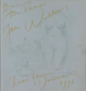 Jan Wolkers - Potloodtekening: 'Brasserie De Kamer' - 1991 kopen? Bied vanaf 395!