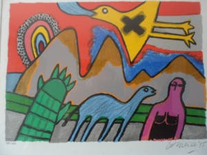 Corneille - ingelijste zeefdruk: Le voyage - 1995 kopen? Bied vanaf 120!