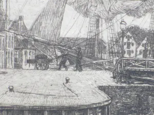 Ids Wiersma - Friese havenstad met driemaster - Ets kopen? Bied vanaf 140!