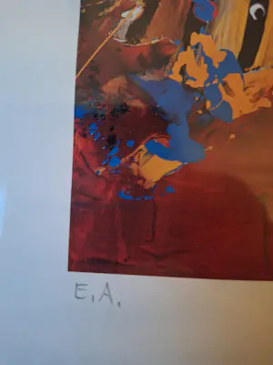 Gino Sauerbier - Unieke proefdruk (E. A. ) vissen op rode achtergrond kopen? Bied vanaf 45!