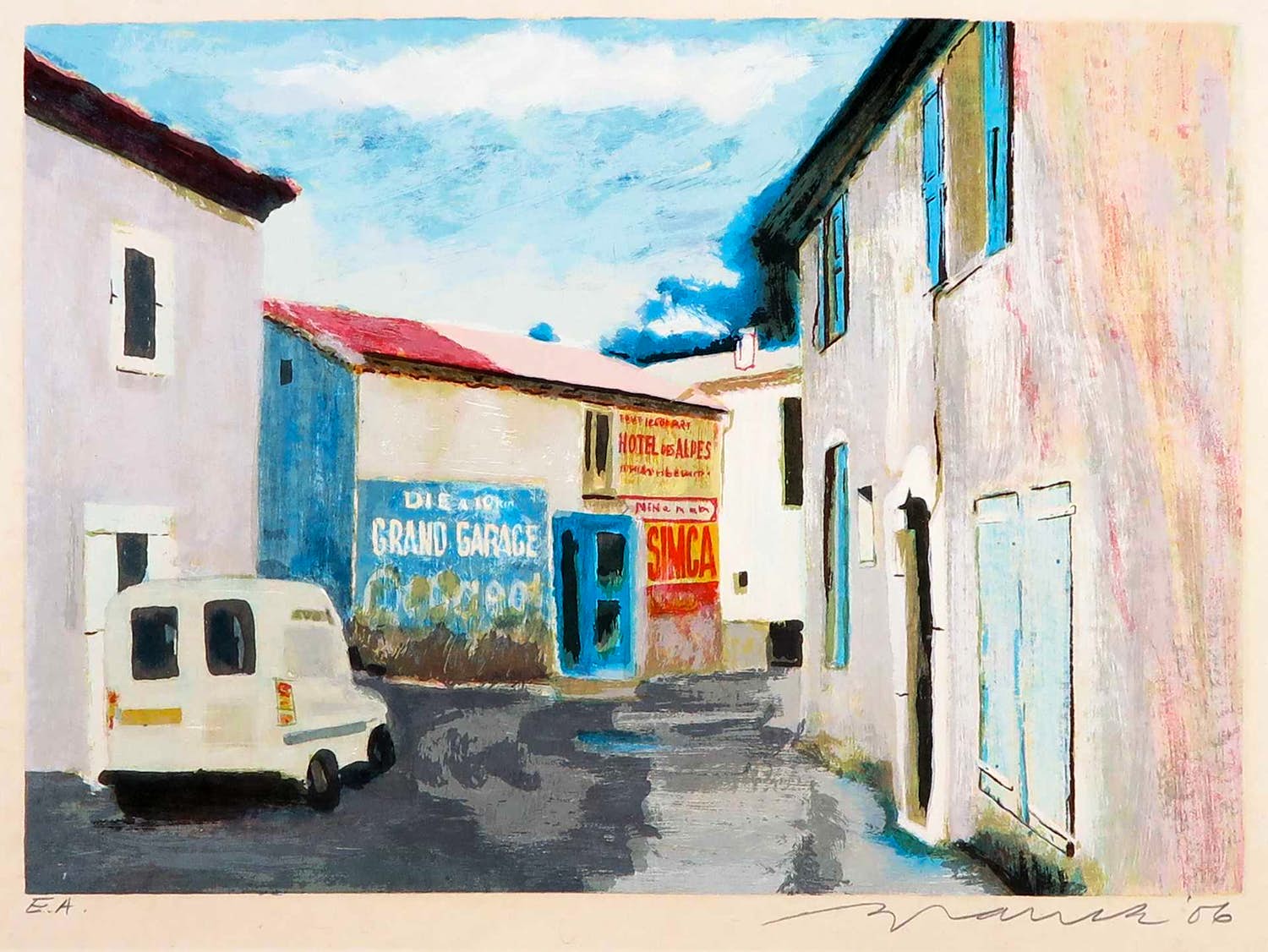 Willem Brauck - Zeefdruk, Grand garage verkocht voor € 40!