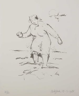 Nic Jonk - Zeefdruk, Vrouw kopen? Bied vanaf 35!