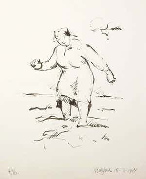 Nic Jonk - Zeefdruk, Vrouw verkocht voor € 35!