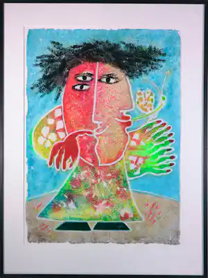 Juan Garcia Ripolles - Zeefdruk op papier, Zonder titel I - Ingelijst vendu pour 381€ !