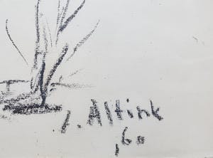 Jan Altink - Houtskool op papier - Anloo 1960 kopen? Bied vanaf 350!