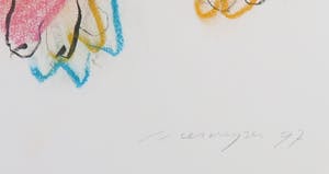 Henk Vierveijzer - Met pastelkrijt bewerkte litho, Z.T. Fantasiewezens kopen? Bied vanaf 1!