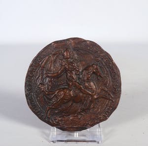 Brons (Onbekend) - Bronzen penning, Strijdende ridder kopen? Bied vanaf 35!