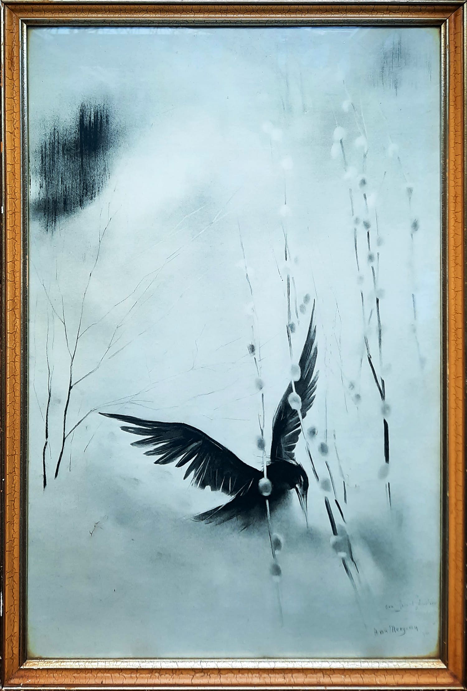 Han van Meegeren - koperdiepdruk - Winterkraai - ingelijst - 23402 verkocht voor € 50!