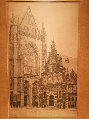 Adriaan Terhell - onder pseudoniem C. de Zeeuw Stadsgezicht "Vleesch Hal, Haarlem" kopen? Bied vanaf 25!