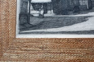 Louis Heijmans - ingelijste ets: Lange Jan te Middelburg kopen? Bied vanaf 49!