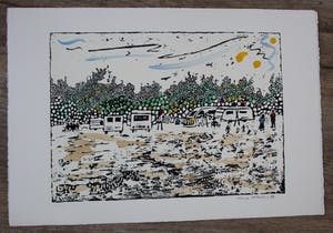 Frank Lodeizen - Zeefdruk, handingekleurd: Zigeuners uit Amsterdam - 1989 kopen? Bied vanaf 55!