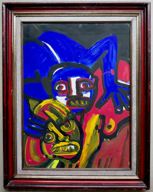 Bengt Lindstrom - Figuren, gemengde techniek (netjes ingelijst, groot) kopen? Bied vanaf 1250!