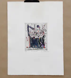 Bernd Kastenholz - aquarellierte Radierung, „Konsumboni“ nur 50 Expl. kopen? Bied vanaf 65!