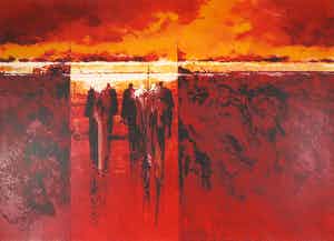 Mattie Schilders - Zeefdruk, En het gebeurde in de nacht (Groot) verkocht voor € 50!