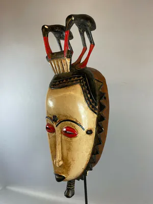 Baule - 220108 - African Tribal Used Baule mask - Iv. Coast. kopen? Bied vanaf 65!