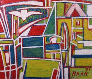 Pieter Haan - Acryl op doek, Zonder titel - Ingelijst kopen? Bied vanaf 1!