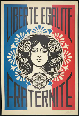 Buy Shepard Fairey - LIBERTÉ EGALITÉ FRATERNITÉ SIGNED OFFSET LITHOGRAPH? Bid from 1!