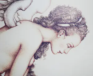 Michael Parkes - zeer grote en zeldzame affiche op karton, prachtig ingelijst - kopen? Bied vanaf 95!