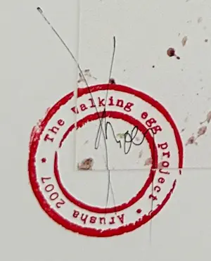 Koen Vanmechelen - The Walking Egg - zeldzaam met unieke handgeschreven boodschap van de kunstenaar kopen? Bied vanaf 800!