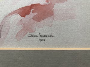 Carel Verbraak - 2 Schitterende gesigneerde aquarellen in passe-partout van " CLOWN " kopen? Bied vanaf 45!