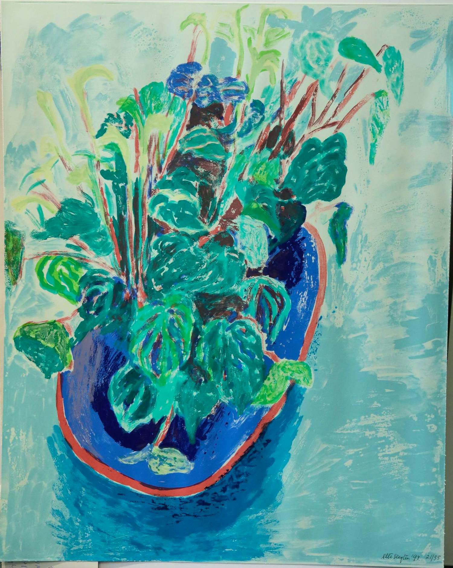 Ellie Slegten - Abstracte Bloem / Oplage 21/55 / Zeefdruk kopen? Bied vanaf 40!