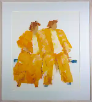 Wil Willemsen - Zeefdruk op papier, Lovely couple - Ingelijst verkauft für € 60!