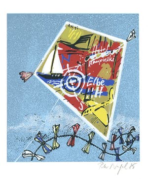 Peter Nagel - Handgesigneerde lithografie: Vlieger kopen? Bied vanaf 16!