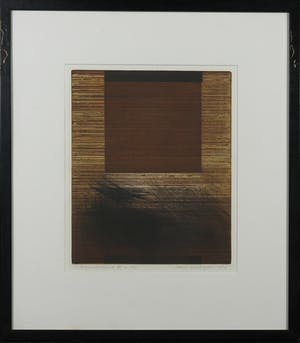 Hans Vredegoor - Lot van twee etsen/aquatints, Liggende wind IV + Een balans - Ingelijst kopen? Bied vanaf 60!