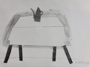 Klaas Gubbels - Tafel met ketel I kopen? Bied vanaf 225!