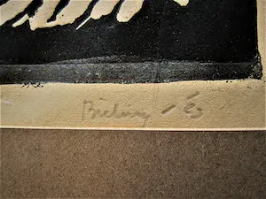 Herman Bieling - GROTE 1923 Kubistische E.A. houtsnede -Oplage slechts 10!! potloodgesigneerd kopen? Bied vanaf 38!