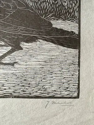 Jan Mankes - Houtsnede Zwarte Kraai - Gesigneerd - 1918 kopen? Bied vanaf 395!