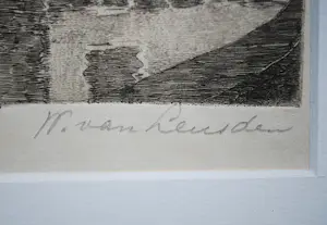 Willem van Leusden - Utrecht, bij Flora's hof - ets, genummerde proefdruk kopen? Bied vanaf 100!