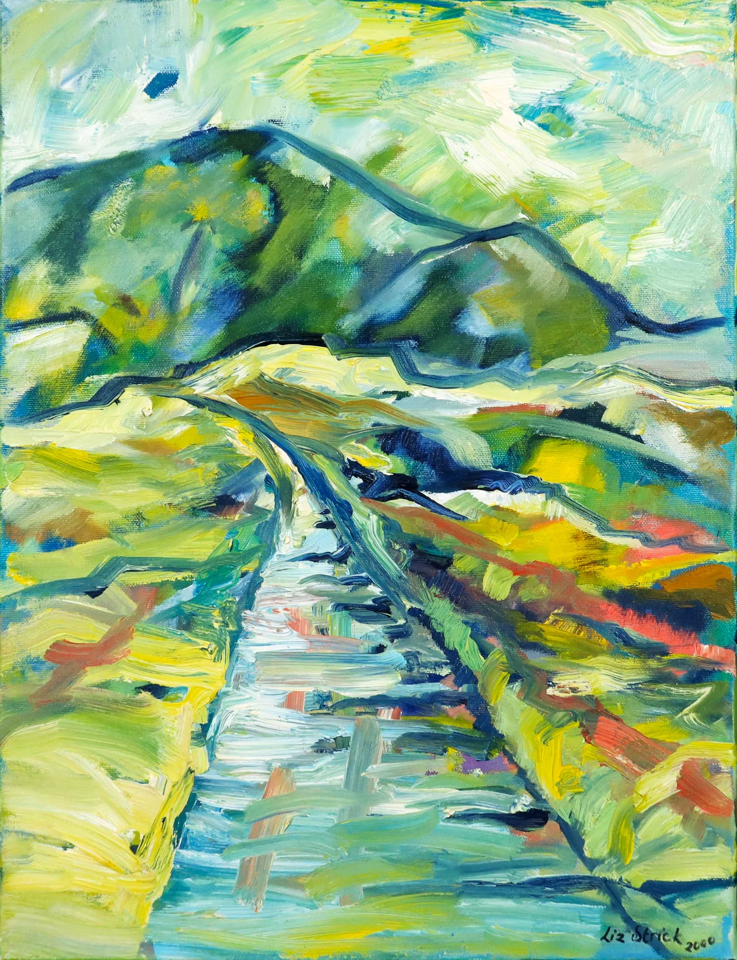 Liz Strick - Olieverf op doek, Rainbowland II kopen? Bied vanaf 1!