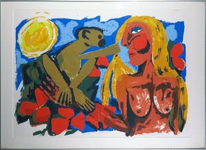 John Lie a Fo - Zeefdruk, Le petit singe - Ingelijst (Groot) kopen? Bied vanaf 1!