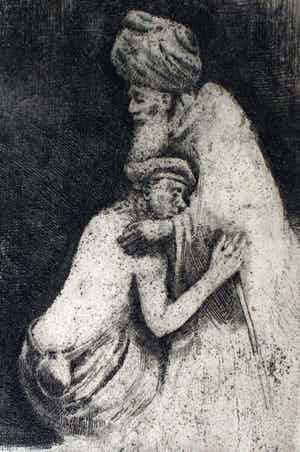 Poppe Damave - ets: 2 mannen verkocht voor € 49!