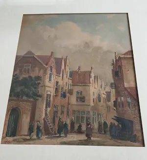 Petrus Gerardus Vertin - Aquarel stadsgezicht kopen? Bied vanaf 250!