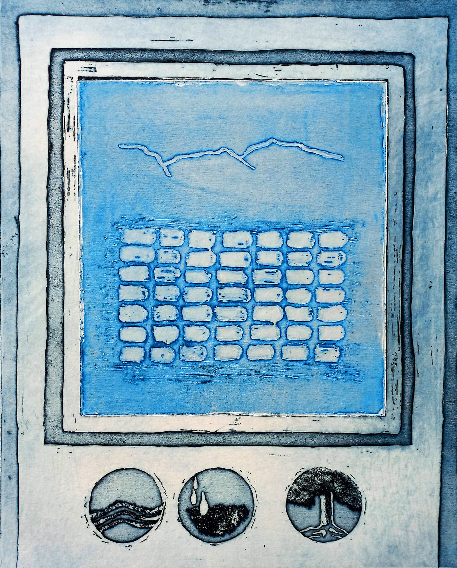 Jan Montyn - Landschap van de blauwe bron, aquatint ets kopen? Bied vanaf 115!